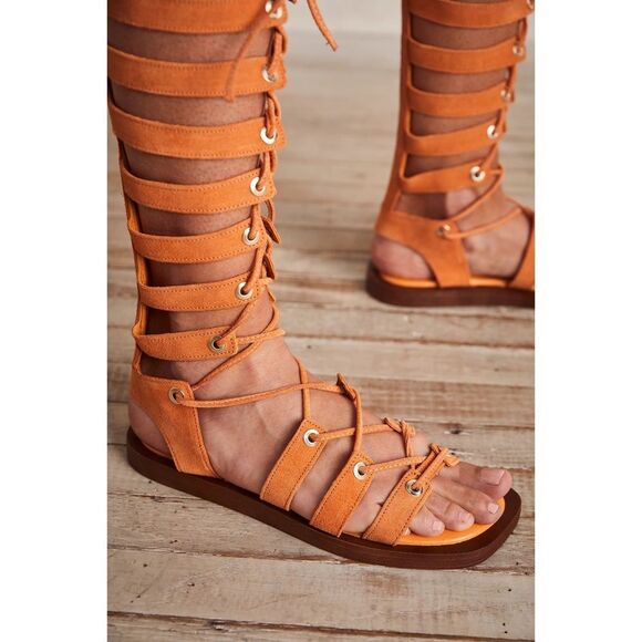 Free People FP Collection Sun Chaser Leather Gladiator Sandals - Picture 2 of 8